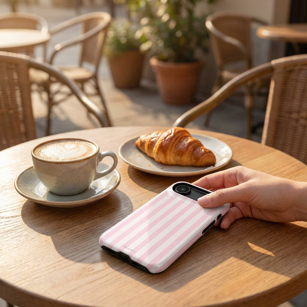 Pink Stripe Impact-Resistant Phone Case | MagSafe