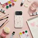 Watercolor art flatlay