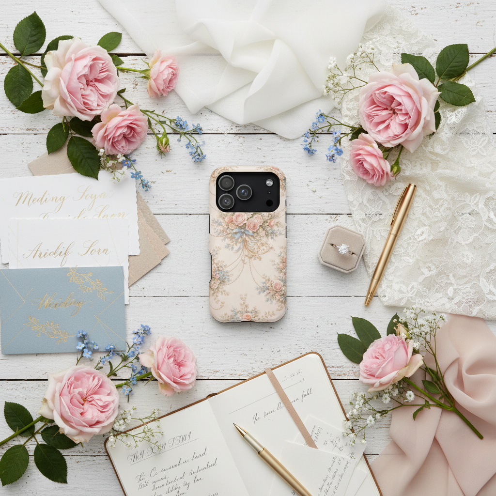 Wedding planning flatlay