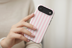 Woman's Hand with Pink Stripe Case