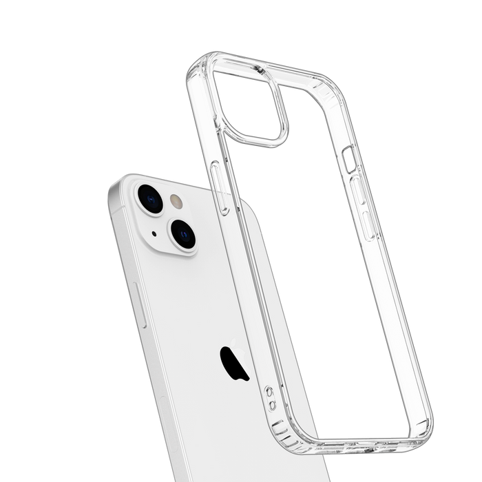 Hybrid Clear Case for iPhone 13 with soft TPU Bumpers
