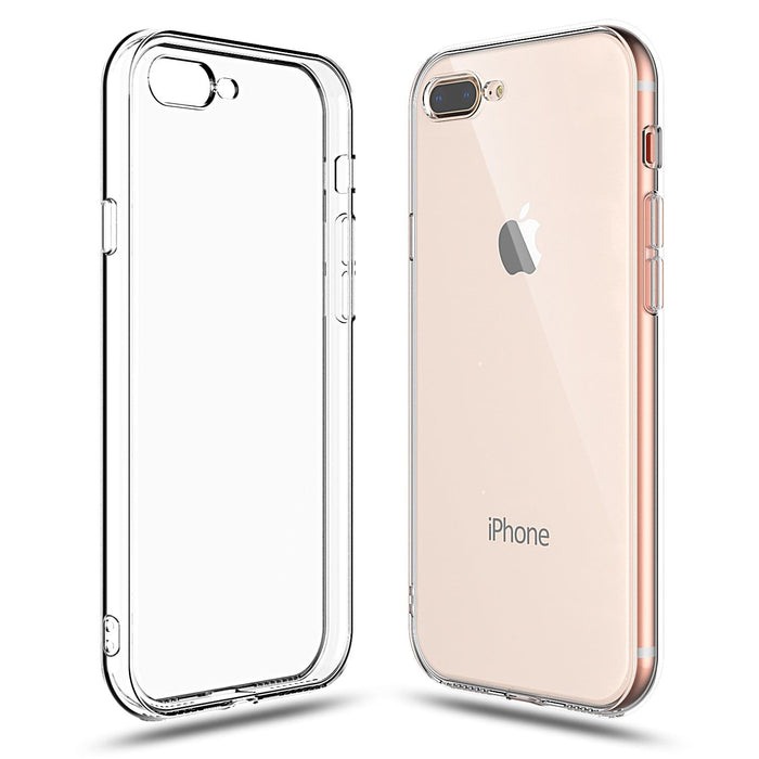 Shamo's Transparent Shock Absorption TPU Rubber Gel Case (Pink) Compatible with iPhone 7 and iPhone 8