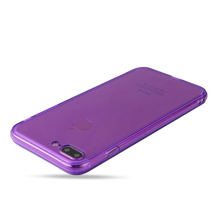 iPhone 7 Plus and iPhone 8 Plus Case Thin Rubber Transparent Soft Silicone Shockproof Purple 