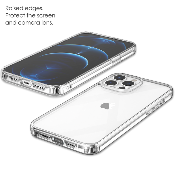 Hybrid Clear Case for iPhone 13 Pro with soft TPU Bumpers