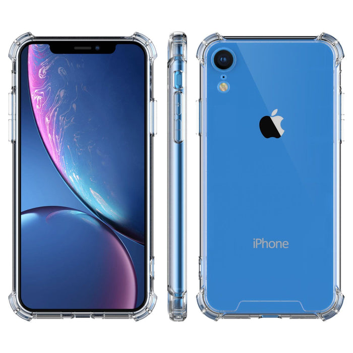 For iPhone XR Crystal Clear Shockproof TPU Bumpers and Anti Scratch Crystal Clear Hard Back Case (Clear) 