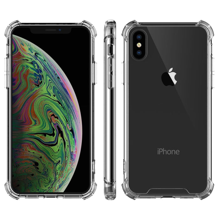 For iPhone XS Max Crystal Clear Shockproof with TPU Bumpers and Anti Scratch clear back(Clear) 