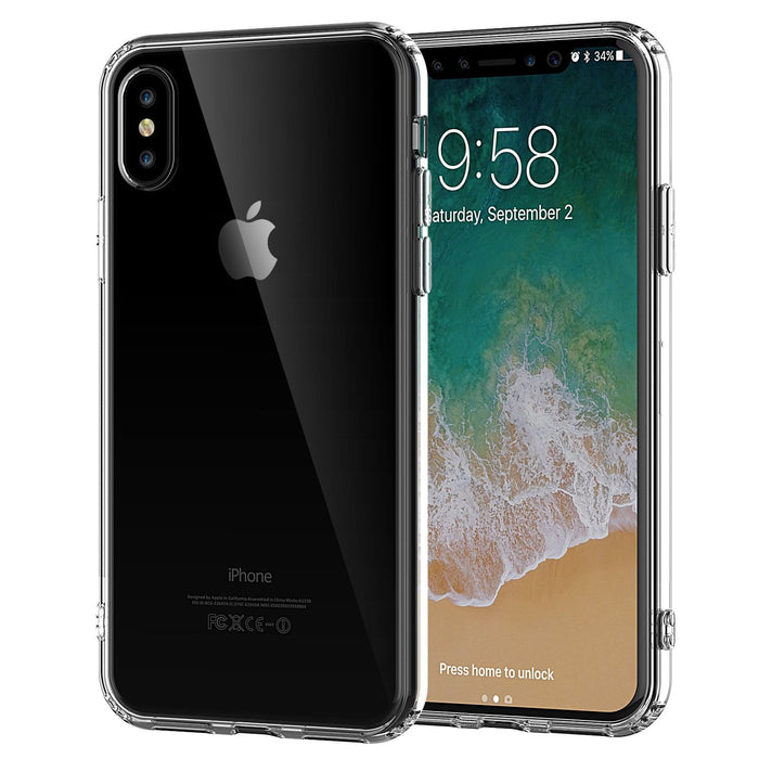 For iPhone XS and X Clear Case TPU Bumpers with Rigid Back 