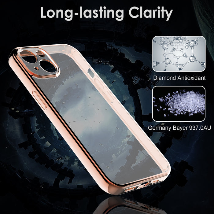 Hybrid Clear Case for iPhone 13 with soft TPU Bumpers