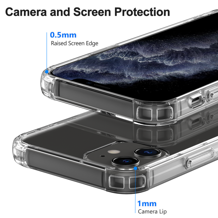 Estuche transparente a prueba de golpes para iPhone 12 y iPhone 12 Pro