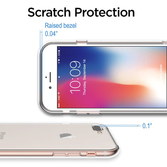Clear Case for iPhone 8 Plus and iPhone 7 Plus Transparent TPU Shock Absorption 