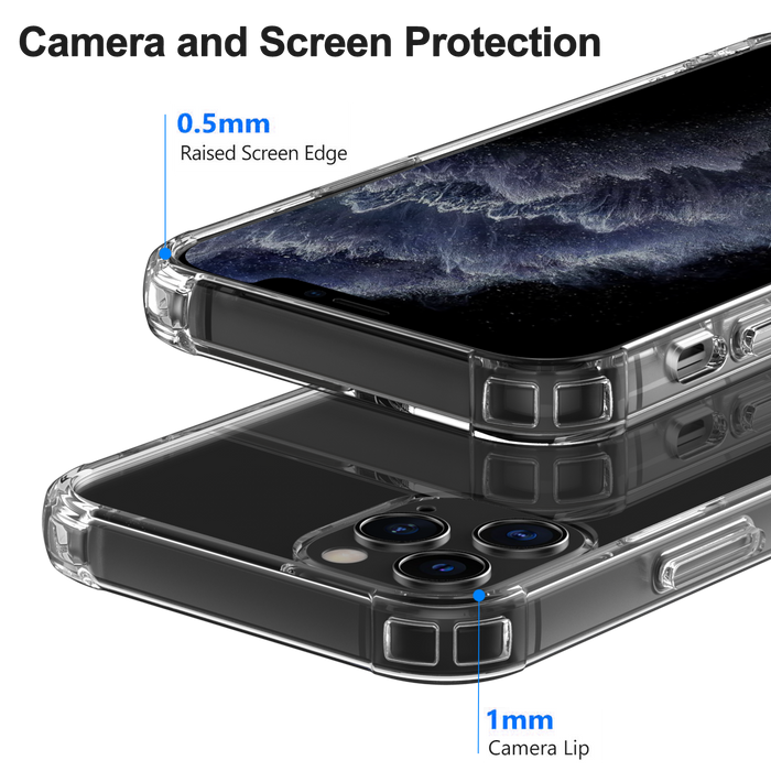 Funda iPhone 12 Pro Max a prueba de golpes (transparente) 