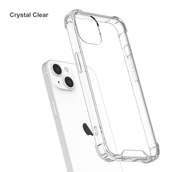 Estuche transparente híbrido a prueba de golpes para iPhone 13 Mini con cojín de esquina adicional