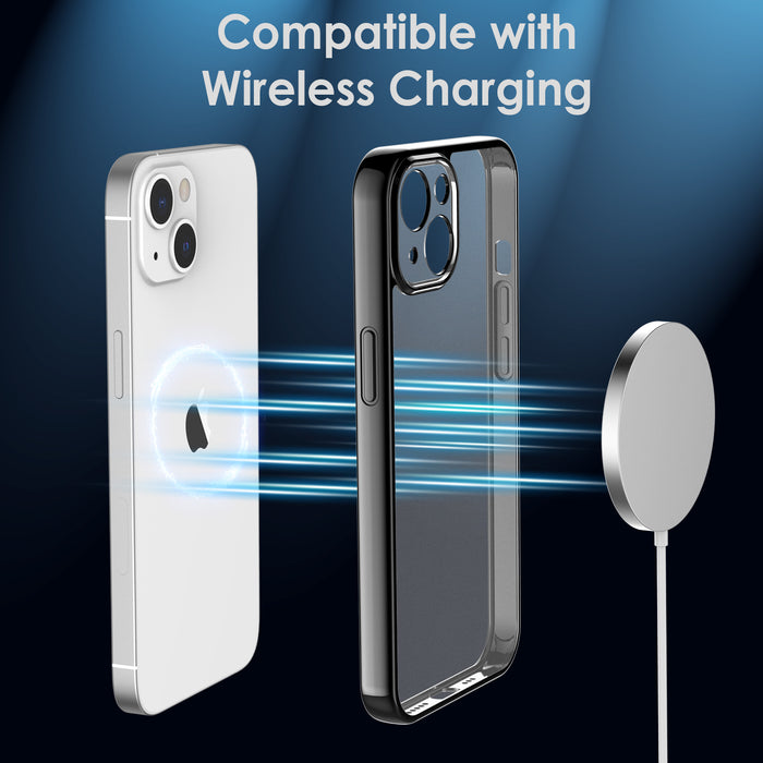 Estuche transparente híbrido para iPhone 13 con parachoques de TPU suave