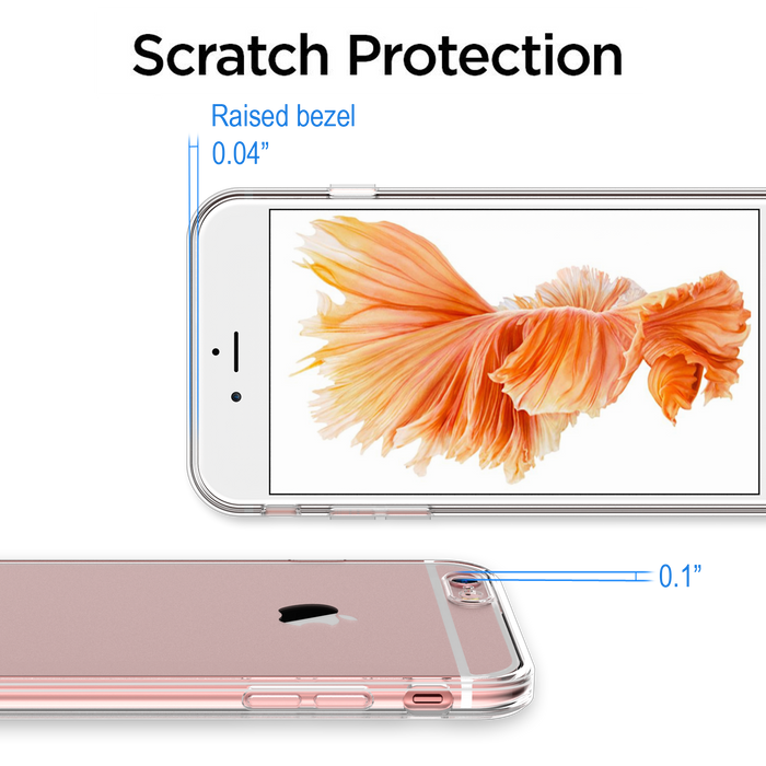 Crystal Clear Case para iPhone 6s y 6 Slim Thin TPU Silicone Soft Cover Rubber