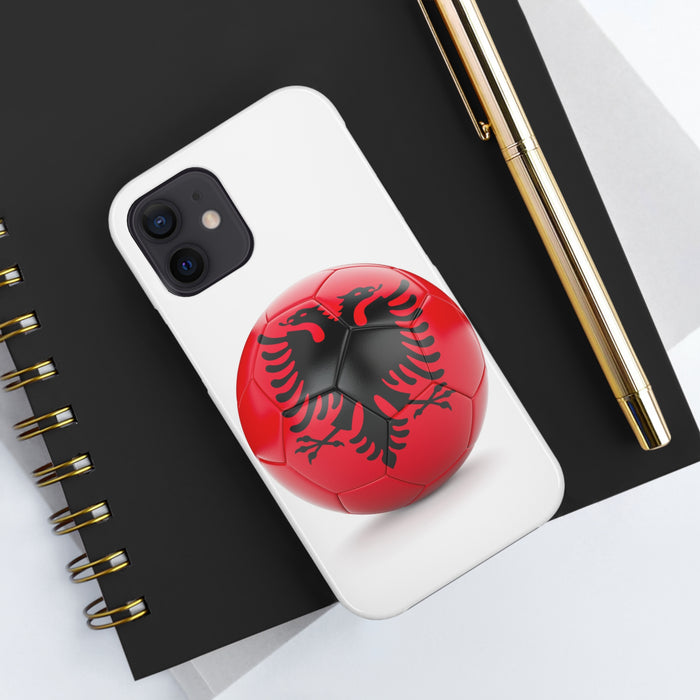 Tough Phone Cases with Albanian soccer flag
