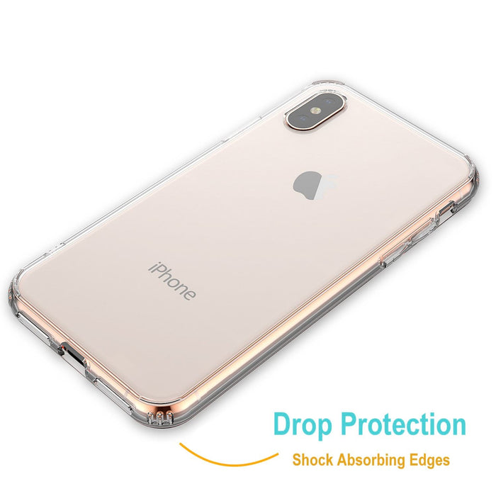 For iPhone XS and X Clear Case TPU Bumpers with Rigid Back 
