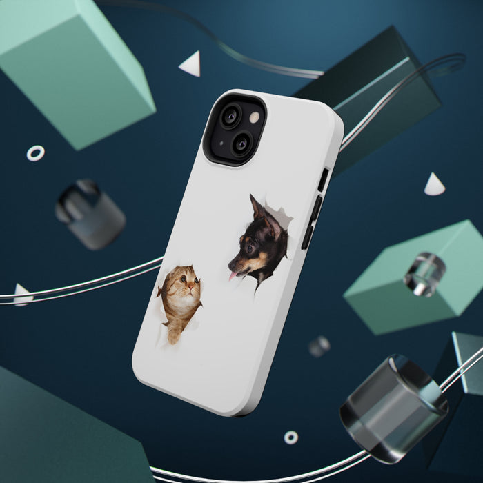 Impact-Resistant Cases with a cat and a dog