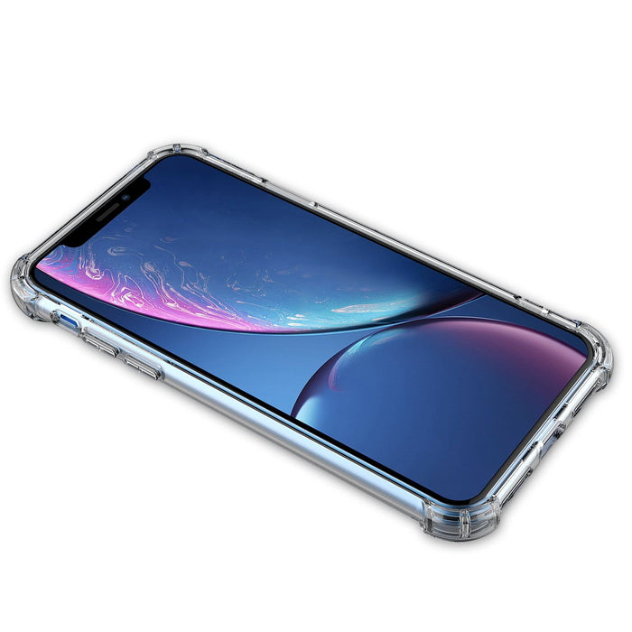 For iPhone XR Crystal Clear Shockproof TPU Bumpers and Anti Scratch Crystal Clear Hard Back Case (Clear) 
