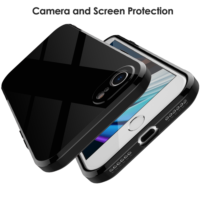 Black Case for iPhone SE 2022 (3rd generation), iPhone SE (2nd Generation), iPhone 8 and iPhone 7 TPU Shock Absorption
