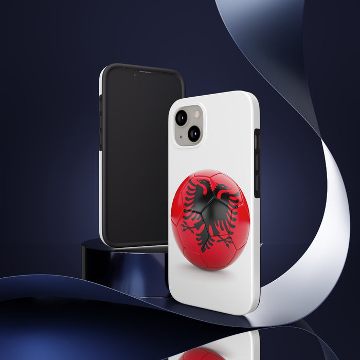 Tough Phone Cases with Albanian soccer flag