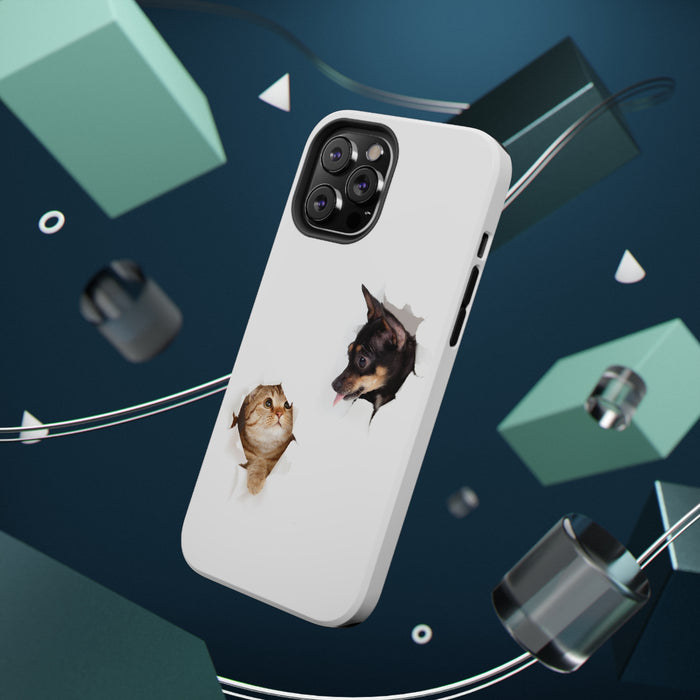 Impact-Resistant Cases with a cat and a dog