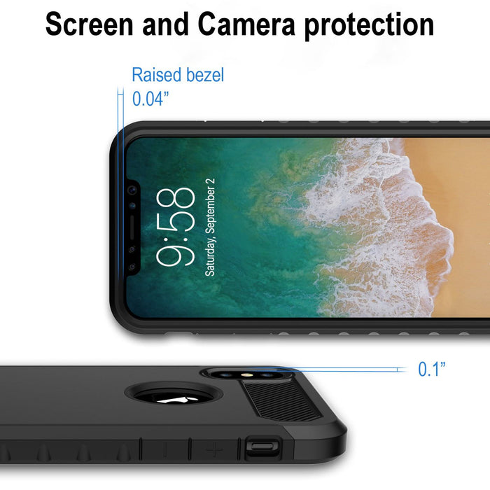 For iPhone XS and iPhone X Hybrid Case Dual Layer Heavy Duty Military Grade Protection 