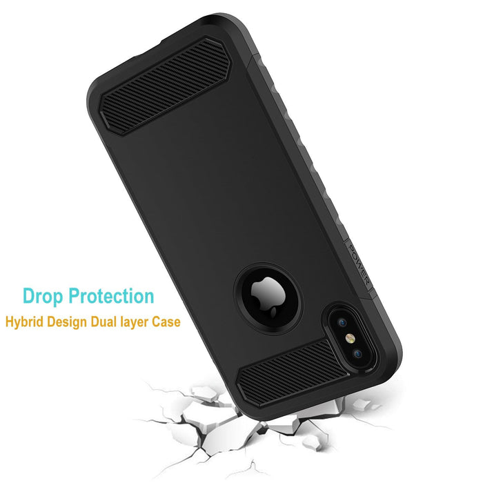 For iPhone XS and iPhone X Hybrid Case Dual Layer Heavy Duty Military Grade Protection 