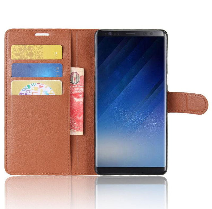 Galaxy Note 8 Wallet Case Leather Flip Card Impact Resistant 